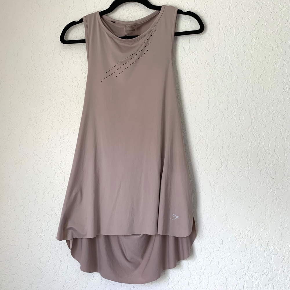 Gymshark Dry Tank Top Women M Open Neutral Back Stretch Drape Activewear Workout